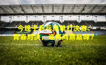  今晚子乒乓球单打决赛：青春对决，谁将问鼎巅峰？